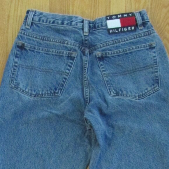 TOMMY HILFIGER WOMEN'S SIZE 6 X 27 JEANS STONE WASHED PERFECT T SPELLOUT FLAG 90 - Picture 11 of 16